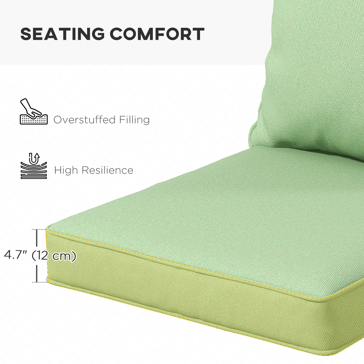SPECIAL, 2 Piece Cushion Set, Mint Green, 24.4``x 24.4``, 24.4`` x 20.5``