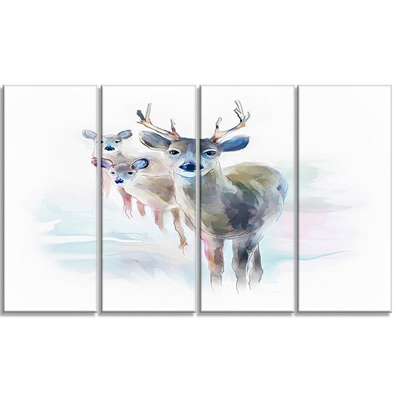 SPECIAL, Deer, 4 piece  canvas Graphic Art Set