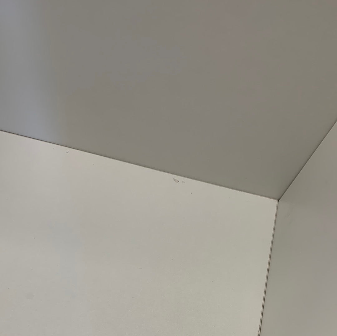 Pure White Rectangular Wood Reception Desk, fully assembled, minor scratch & dent