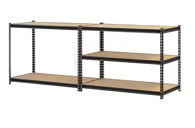 5-Tier Heavy Duty Steel Garage Storage Shelving Unit in Black - Unassembled