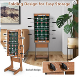 Folding Foosball Table, 27” Wooden Soccer Game Table with 2 Foosballs & Score Keepers