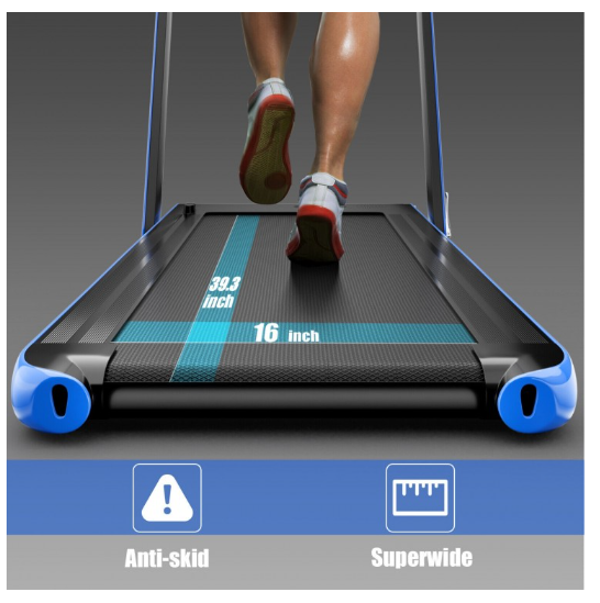 SPECIAL - 2.25HP 2 in 1 Folding Treadmill with APP Speaker Remote Control-Blue (Max265 lbs)
