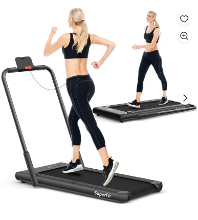 *SPECIAL* Folding Treadmill 2-in-1 with Remote Control -White (Shipping Damage)