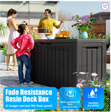 LeHom 46.3'' W 80 Gallons Water Resistant Resin Lockable Deck Box (1 Box, Unassembled)