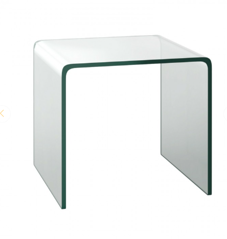Tempered Glass End Table with non-Slip Pad