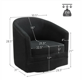 Accent Velvet Chair with 360-Degree Swivel Metal Base