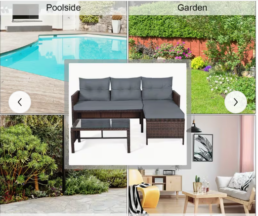 3pcs Outdoor Wicker Rattan Sofa Set for Patio (Assembled) [Customer Return]