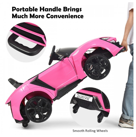 12V 2.4G RC Electric Vehicle with Lights-Pink (Customer Return)