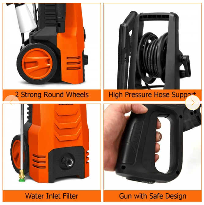 3500PSI Electric High Power Pressure Washer for Car Fence Patio Garden Cleaning