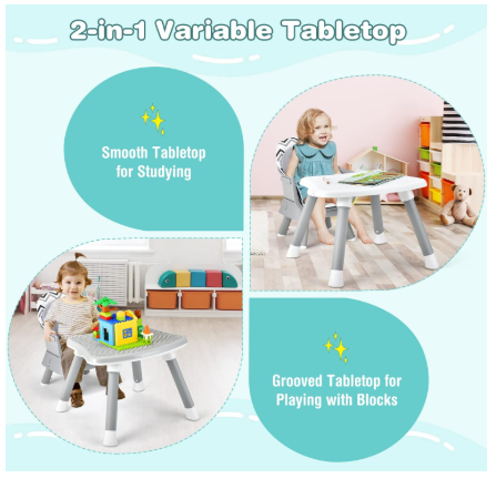 8-in-1 Convertible Baby High Chair with Adjustable Removable Tray-Gray