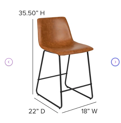 Liekele Commercial Grade LeatherSoft Upholstered Bar & Counter Stools (Set of 2)