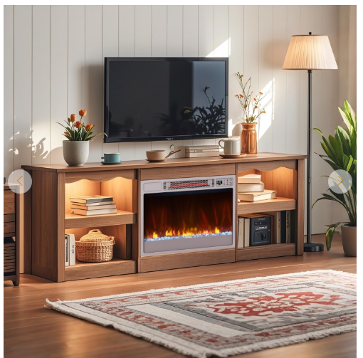 23 Inch 1500W Recessed Electric Fireplace Insert with Remote Control - Silver