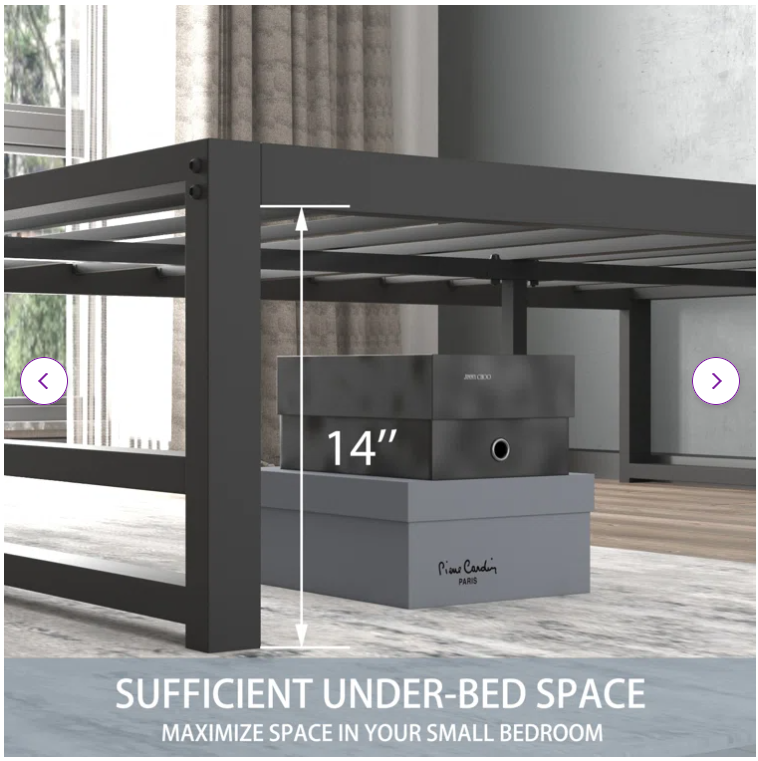 Kiliam 14'', Queen Size Platform Bed Frame - Unassembled