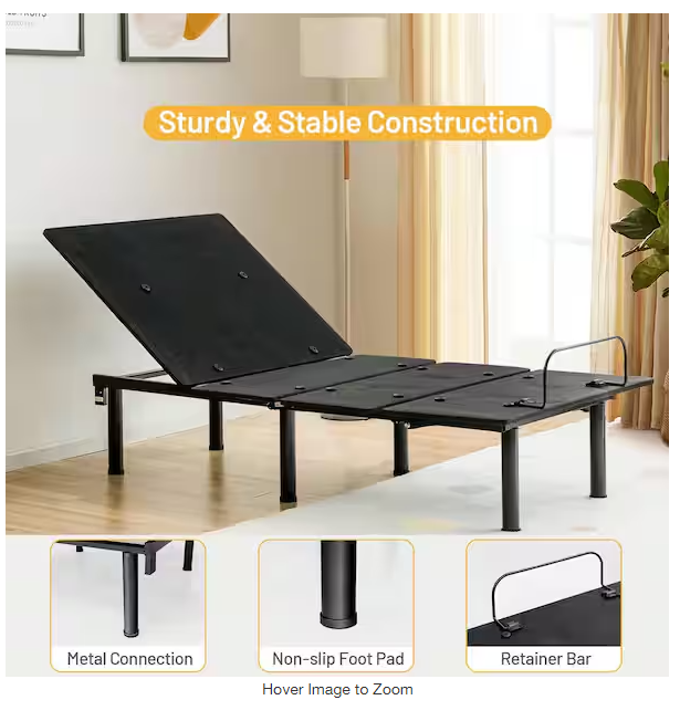 SPECIAL, Tw in. x L Electric Adjustable Hospital Bed Base Remote Control Dual USB - Easy Assembly (Copy)