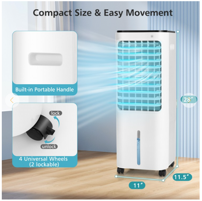 4-in-1 Evaporative Air Cooler with 12L Water Tank - Scratch and Dent