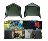 8'x14' Patio Tent Carport Storage Shelter Shed Car Canopy Heavy Duty Green (1 Box, Unassembled)