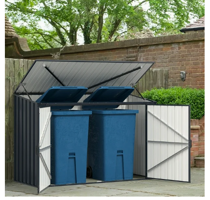 6.3 x 2.6 FT Metal Outdoor Storage Shed w/ Lockable Door Hydraulic Gas Rod _ Customer Return