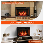 1400W 26 Inch Electric Fireplace Insert 4777 BTU Recessed Freestanding Fireplace w/ Remote