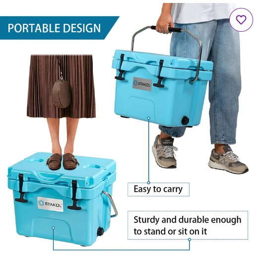 16 Quart Cooler Portable Ice Chest Leak-Proof  (Customer Return)