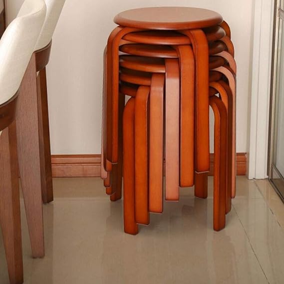 4 piece set,  Round Stool Simple Solid Wood Dining Stool H/18in/ d/12 1/2in