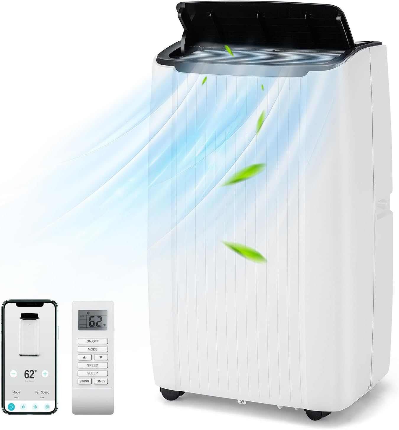 12000 BTU Portable  Heat Pump & Air Conditioner, Fan, Dehumidifier, 1 wheel sticks. SPECIAL