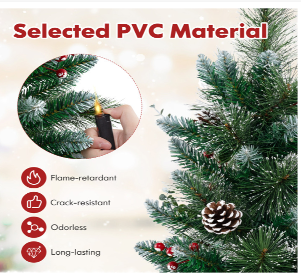 3 ft battery-operated tabletop holiday decoration with 81 pvc and pine needles