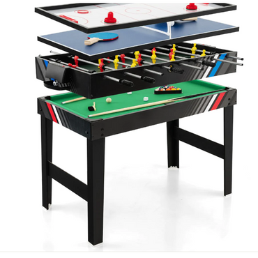 4-in-1 Multi Game Table, 49 Inch Combination Game Tables with Adult Size Foosball Table, 1 box