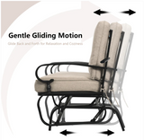 2 Seats Outdoor Swing Glider Chair with Comfortable Cushions - Assembled