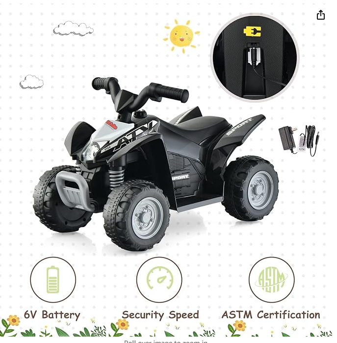 Ours is RED, Kids Ride On ATV, 6V Electric Vehicle for Toddlers,  - RED