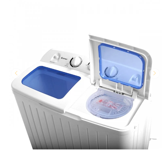 20 lbs Portable Washing Machine with Built-in Gravity Drain - Blue/White