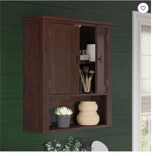 Two-Door Bathroom Wall Mount Storage Medicine Cabinet (1 Box, Unassembled)