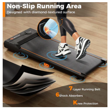 2.5HP Under Desk Treadmill with Remote Control for Home Office-Black (Capacity-340 lbs)