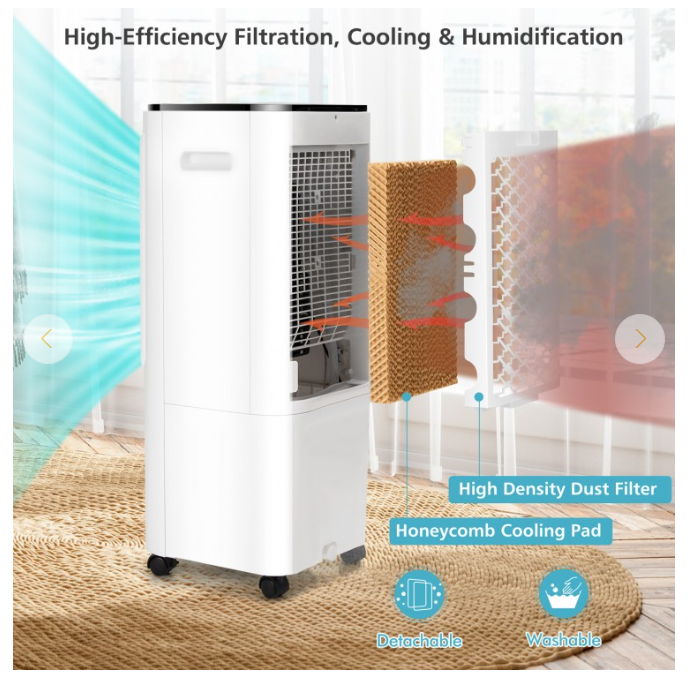 4-in-1 Evaporative Air Cooler with 12L Water Tank - Scratch and Dent