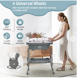 Folding Baby Changing Table with Bathtub and 4 Universal Wheels - Assembly Required