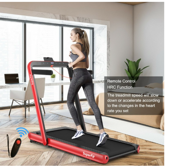 *CLEARANCE SPECIAL* 4.75HP 2 In 1 Folding Treadmill with Remote APP Control-RED (I Box)