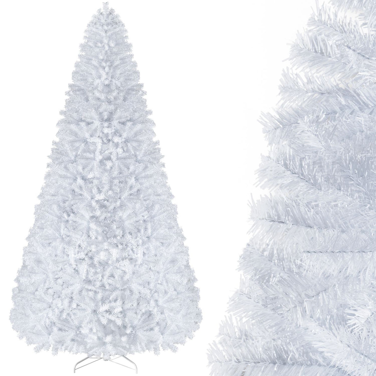 9' Hinged Artificial Christmas Tree with Metal Stand-9 ft