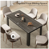 63 Inch Rectangular Modern Dining Kitchen Table-Gray  (Fully Assembled)