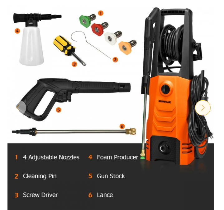 3500PSI Electric High Power Pressure Washer for Car Fence Patio Garden Cleaning
