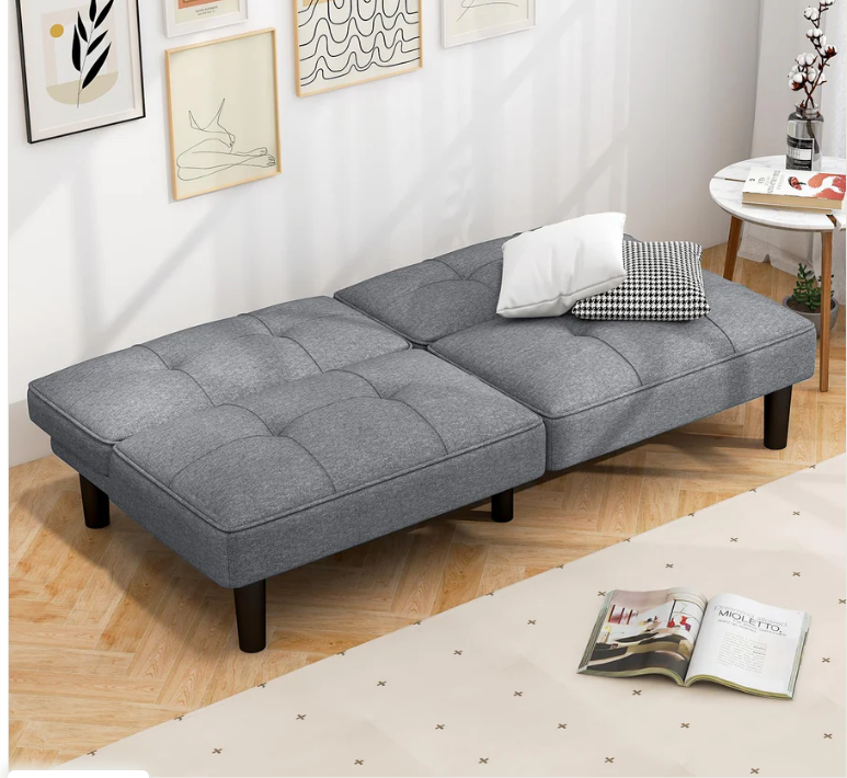 Convertible Futon Sofa Bed, Upholstered Folding Recliner