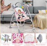 2 in 1 Baby Swing and Bouncer for Infants with 5 Speed Sway - Pink (Customer Return)