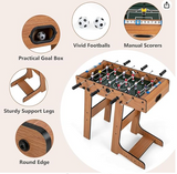 Folding Foosball Table, 27” Wooden Soccer Game Table with 2 Foosballs & Score Keepers