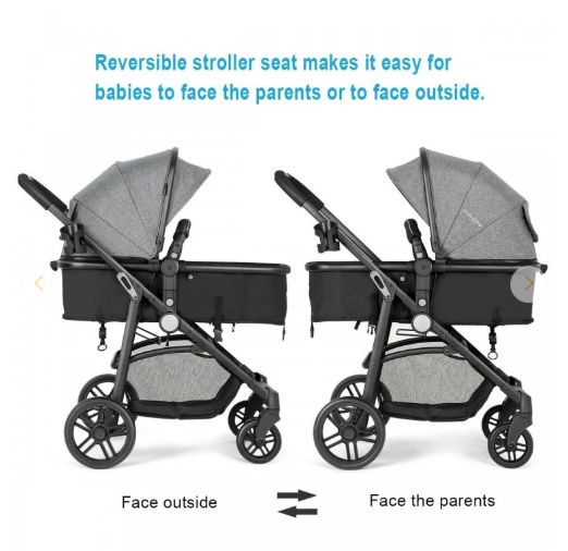 SPECIAL, 2 in 1 Foldable Pushchair Newborn Infant Baby Stroller-Grey