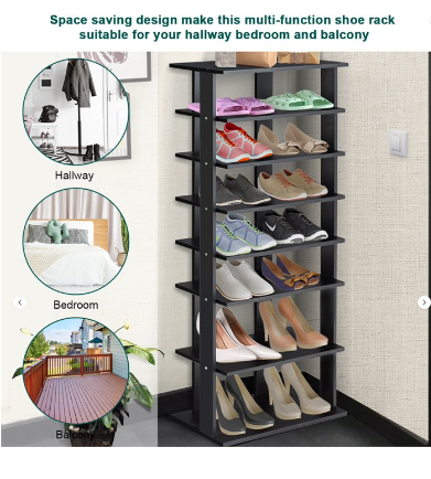 7 Tiers Vertical Shoe Rack - scratch & dent