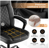 High Back Ergonomic Executive Chair with Thick Headrest Cushion-Black