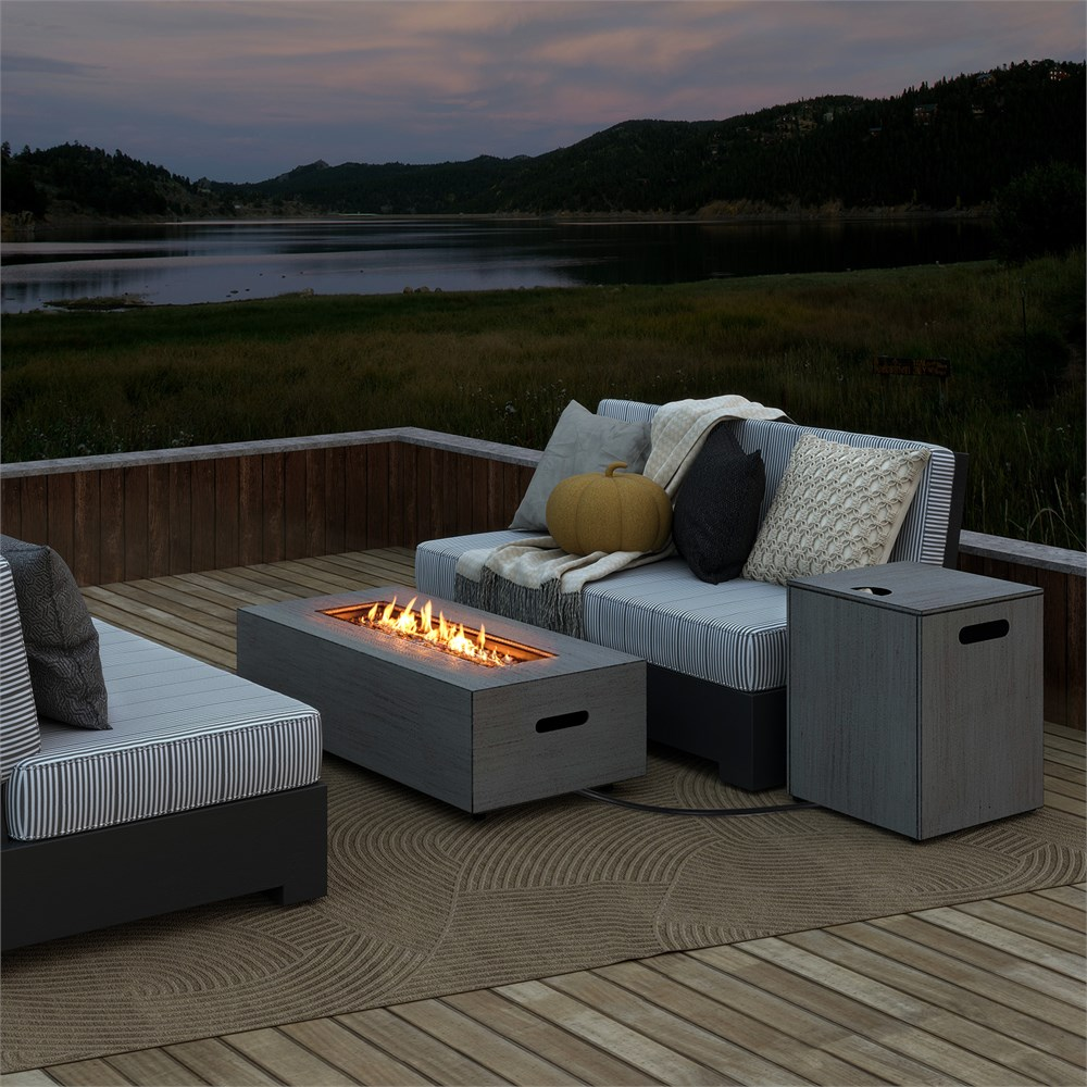 42 Inch 50 000 BTU Outdoor Rectangular Fire Table with Tank Holder, Customer return special