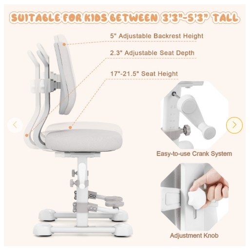 SPECIAL - Kids Study Chair (Scratch and Dent)