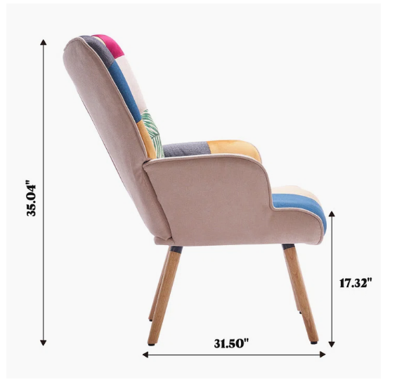Heidegard Colorful Patchwork Reading Chair