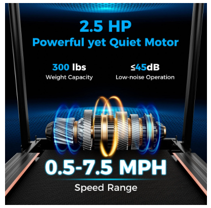 SPECIAL - 2.5 HP Walking Treadmill with Long Handrails for Seniors Pulse (See Description)