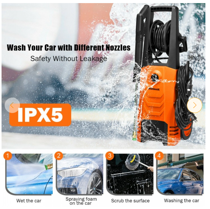 3500PSI Electric High Power Pressure Washer for Car Fence Patio Garden Cleaning
