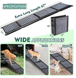 Extra Long 67" Foldable Dog Ramps Large Dogs, Non-Slip Rug Surface